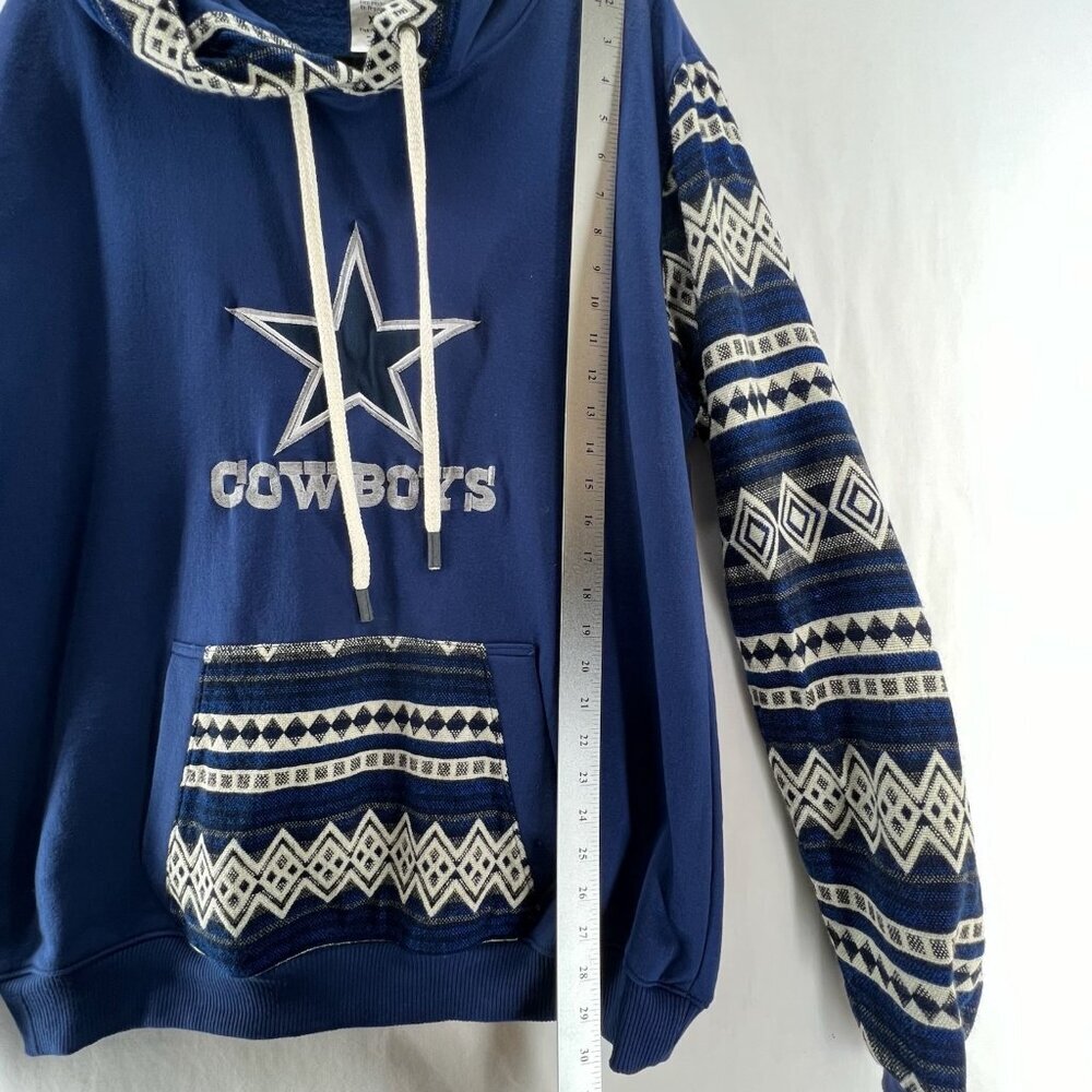 Dallas Cowboys Vigor Hoodie Men XL Geometric Pullover Southwestern Sporty Blue - Picture 11 of 15
